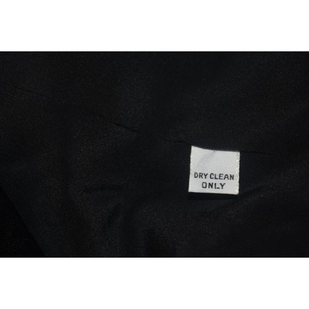 Carolina Herrera Black Velvet Ivory Satin Evening Gown Dress Long Sleeves 14 - Picture 7 of 8